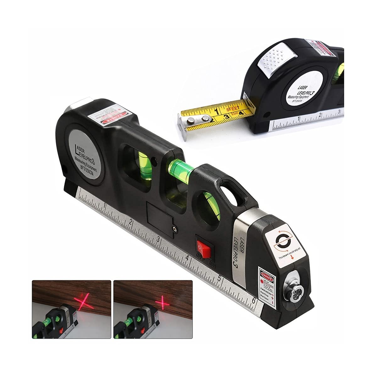 5-in-1 Laser Level with Measuring Tape – Multi-Purpose Alignment Tool