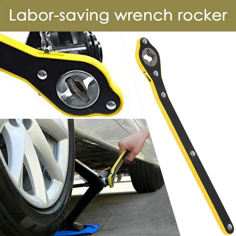 Labor-Saving Ratchet Wrench for Car Scissor Jack – Tire Wheel Lug Wrench