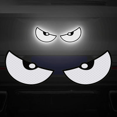Car Devil Eye Reflective Sticker – Decorative Rear Bumper Decal (Pack of 2)