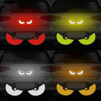 Car Devil Eye Reflective Sticker – Decorative Rear Bumper Decal (Pack of 2)