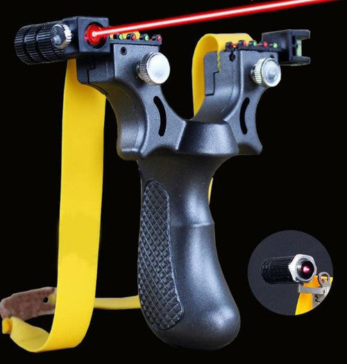 Wrist-Braced Slingshot with Laser Sight