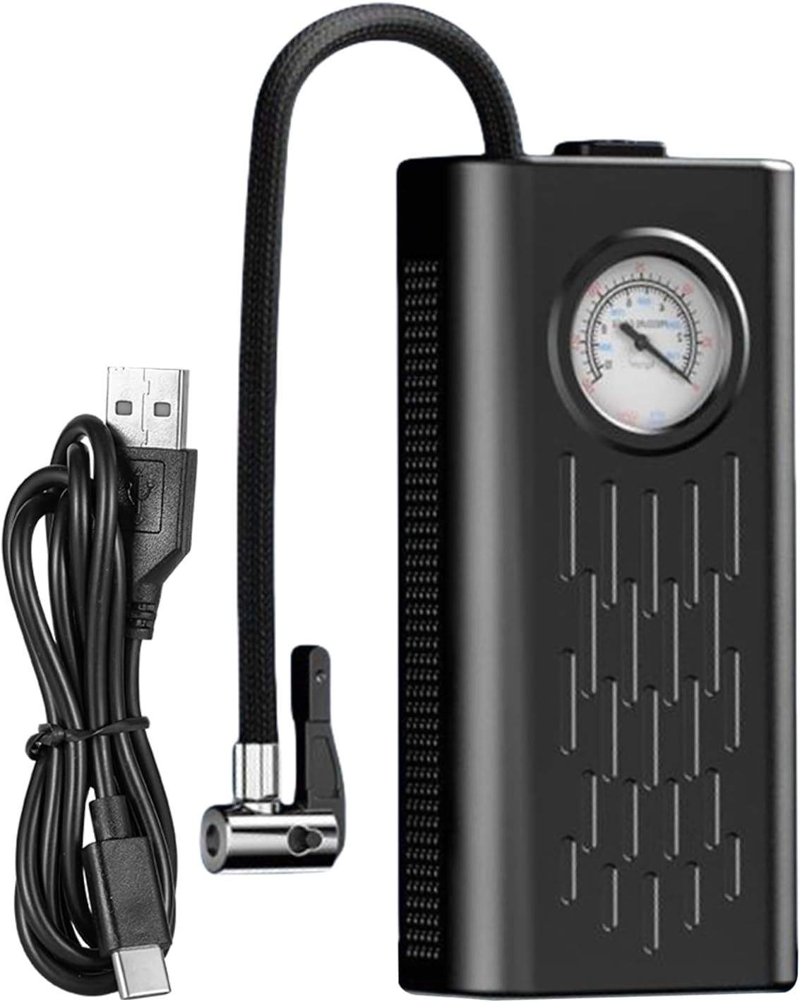 Portable Electric Air Compressor – USB Rechargeable Tire Inflator with Digital Pressure Gauge