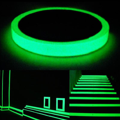 Glow in the Dark Luminous Safety Tape – Self-Adhesive Long Lasting No-Residue Tape