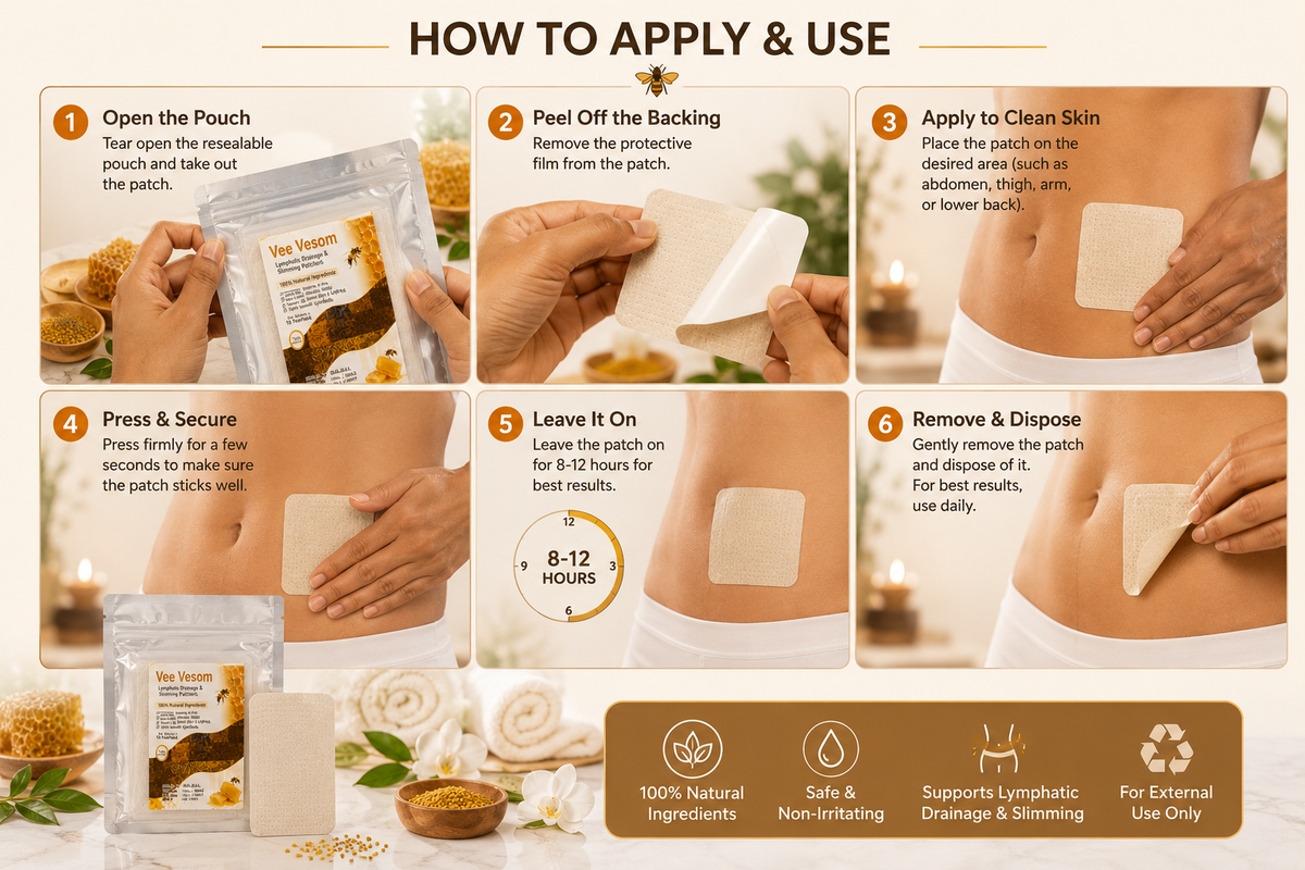 Vee Vesom Lymphatic Drainage & Slimming Patchesv 10 pcs.