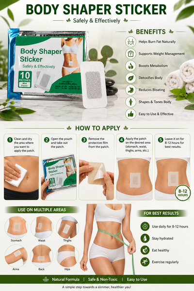 Body Shaper Sticker – Herbal Body Slimming Patches 10pcs(Pack of 1)