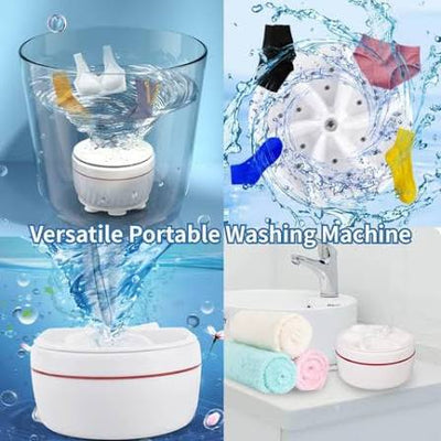 Portable Mini Washing Machine – USB Powered Ultrasonic Turbo Washer for Travel & Small Laundry