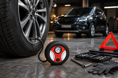 Portable Digital Car Tyre Air Compressor – 12V Electric Tire Inflator Pump with Pressure Gauge