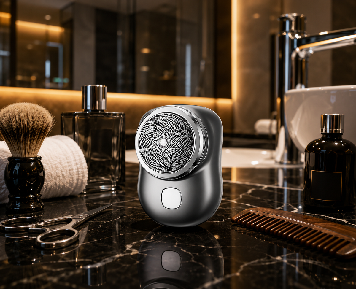 Portable Electric Mini Foil Shaver – USB Rechargeable Compact Travel Beard Trimmer