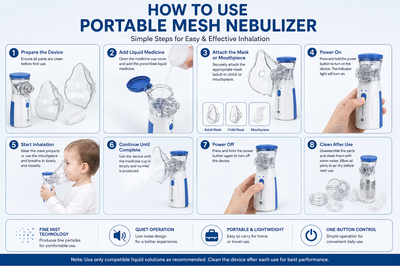 Portable Mesh Nebulizer – USB Rechargeable Handheld Nebulizer for Adults & Kids