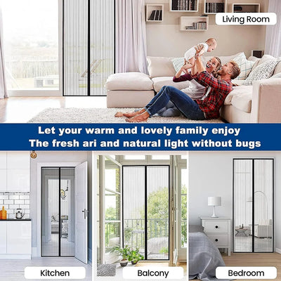 Magic Mesh Hands-Free Screen Door Instant Opening (1 Set)