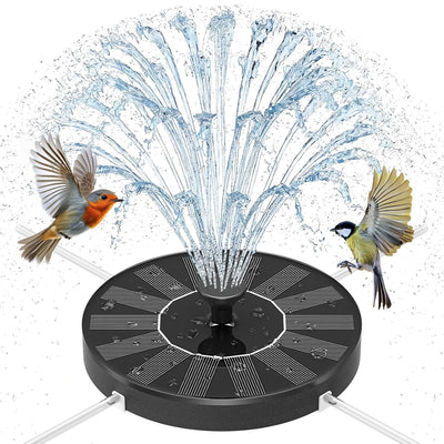 1.4W Solar Floating Fountain Pump with 7 Spray Nozzles for Bird Bath, Pond & Garden