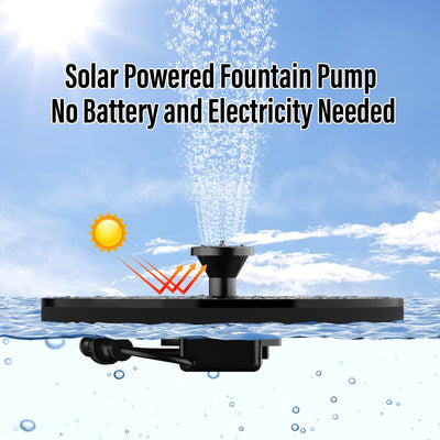 1.4W Solar Floating Fountain Pump with 7 Spray Nozzles for Bird Bath, Pond & Garden