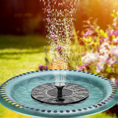 1.4W Solar Floating Fountain Pump with 7 Spray Nozzles for Bird Bath, Pond & Garden
