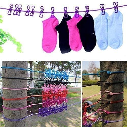 Cloth Drying Rope with Hooks (Pack of 2)