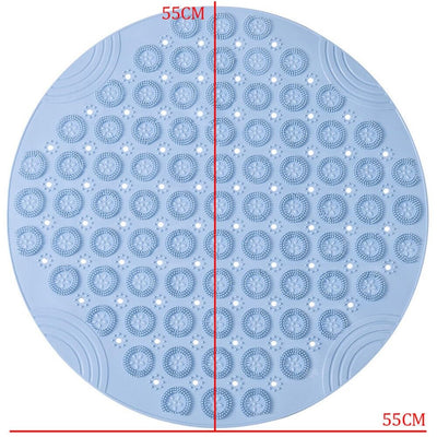 Round Anti Slip Silicone Bath Mat with Suction Cups for Bathroom, Shower & Bathtub, 1 Pc