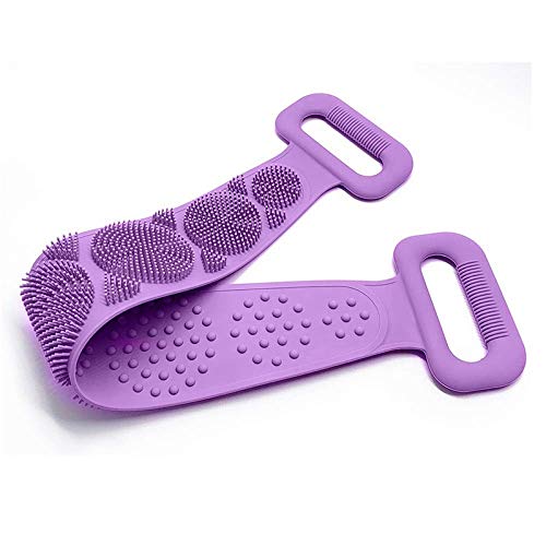 Silicone Bath Body Scrubber Belt with Dual-Sided Massage Brush for Shower & Exfoliation, 1 Pc