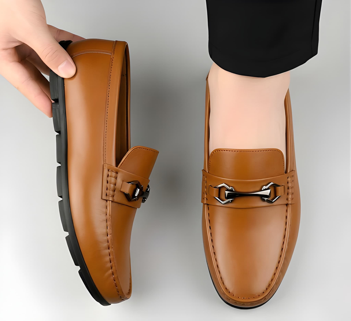 Latest Modern Design Casual Loafers for Men & Boys | Slip-On Daily Wear Shoes (TAN -8)