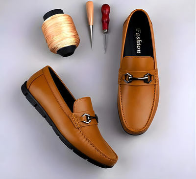 Latest Modern Design Casual Loafers for Men & Boys | Slip-On Daily Wear Shoes (TAN -8)