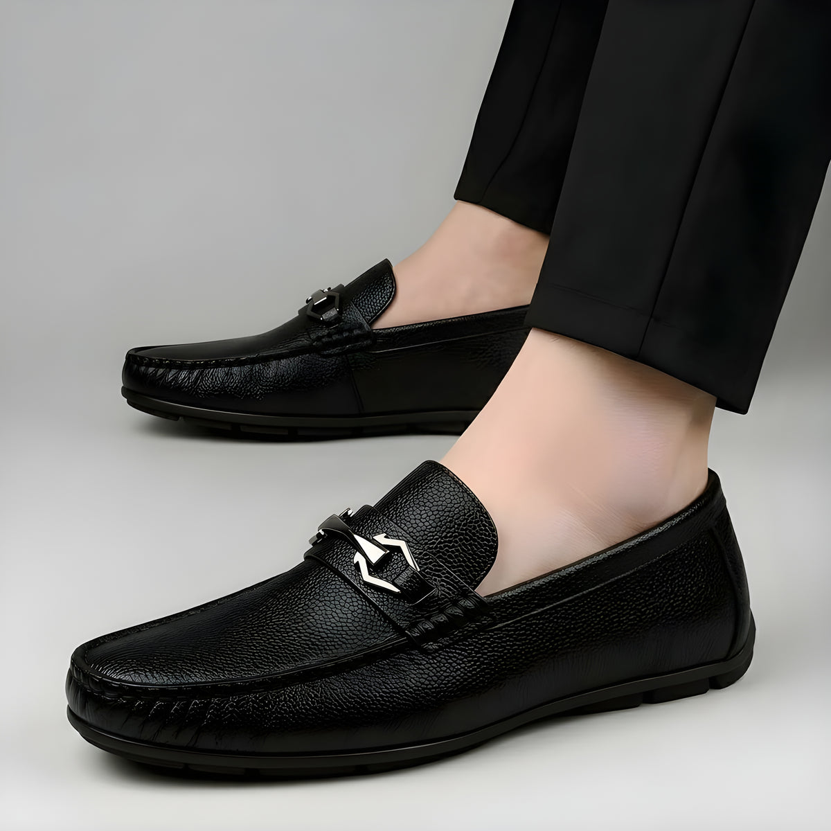 Latest Modern Design Casual Loafers for Men & Boys | Slip-On Daily Wear Shoes (Dot-Black -8)