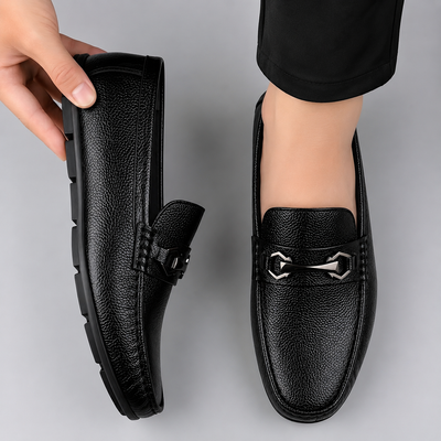 Latest Modern Design Casual Loafers for Men & Boys | Slip-On Daily Wear Shoes (Dot-Black -8)