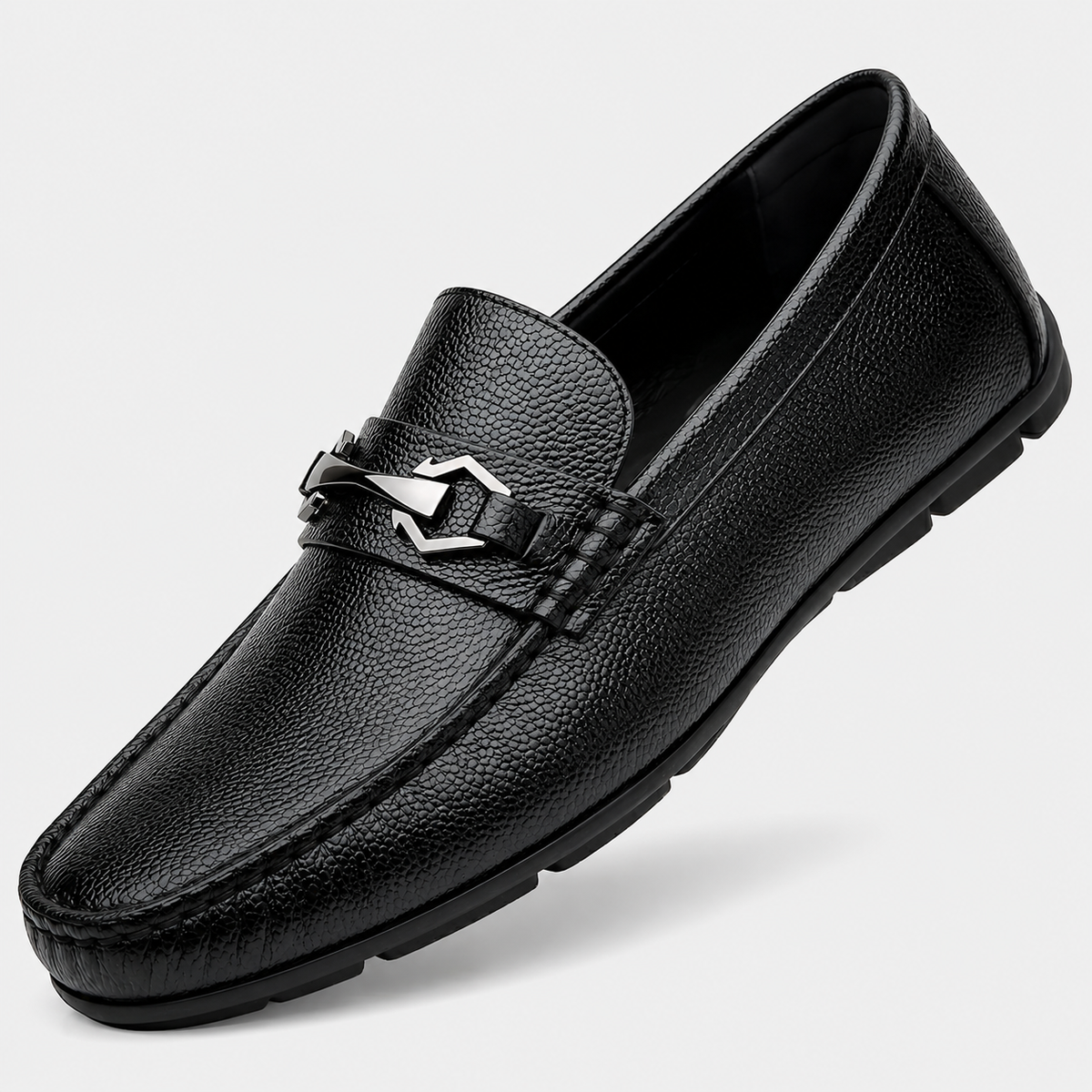 Latest Modern Design Casual Loafers for Men & Boys | Slip-On Daily Wear Shoes (Dot-Black -8)