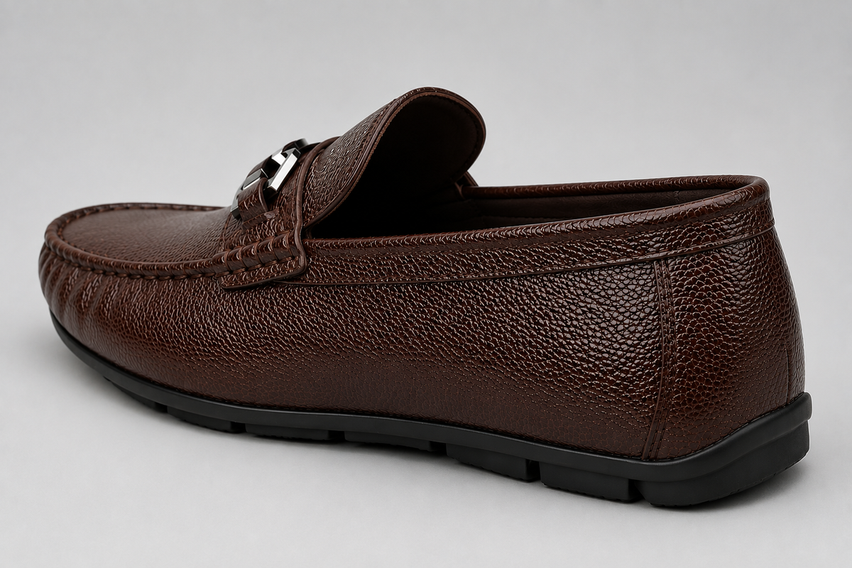 Latest Modern Design Casual Loafers for Men & Boys | Slip-On Daily Wear Shoes (Dot-Brown -7)