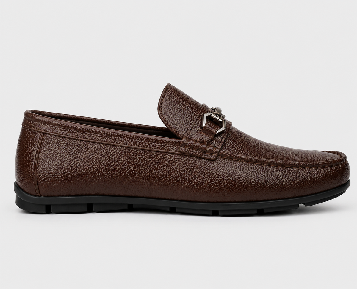 Latest Modern Design Casual Loafers for Men & Boys | Slip-On Daily Wear Shoes (Dot-Brown -8)