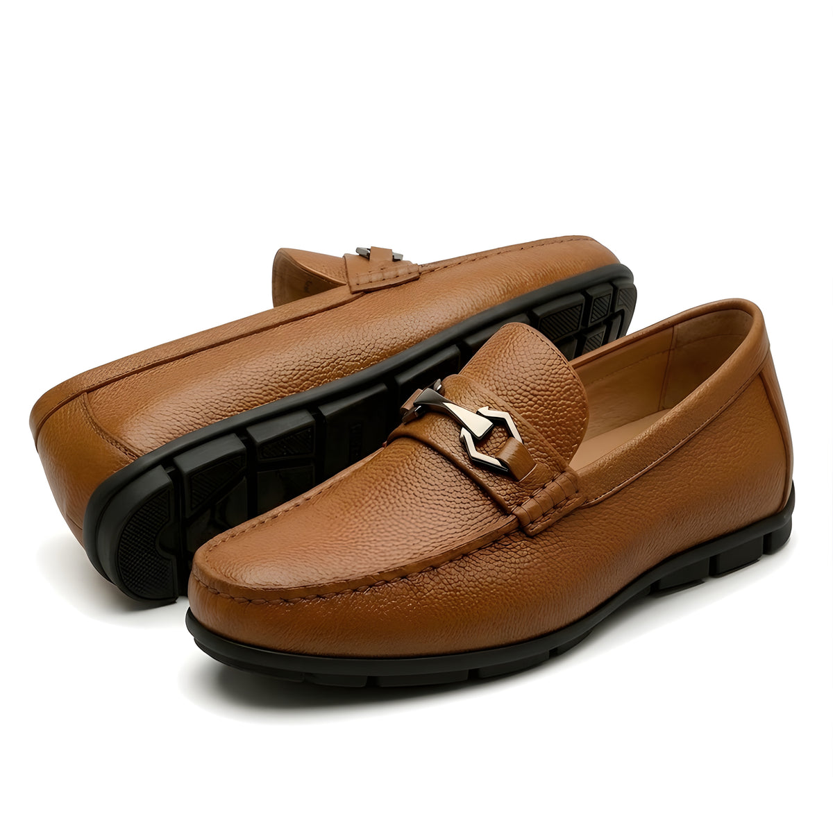 Latest Modern Design Casual Loafers for Men & Boys | Slip-On Daily Wear Shoes (Dot-Tan -8)